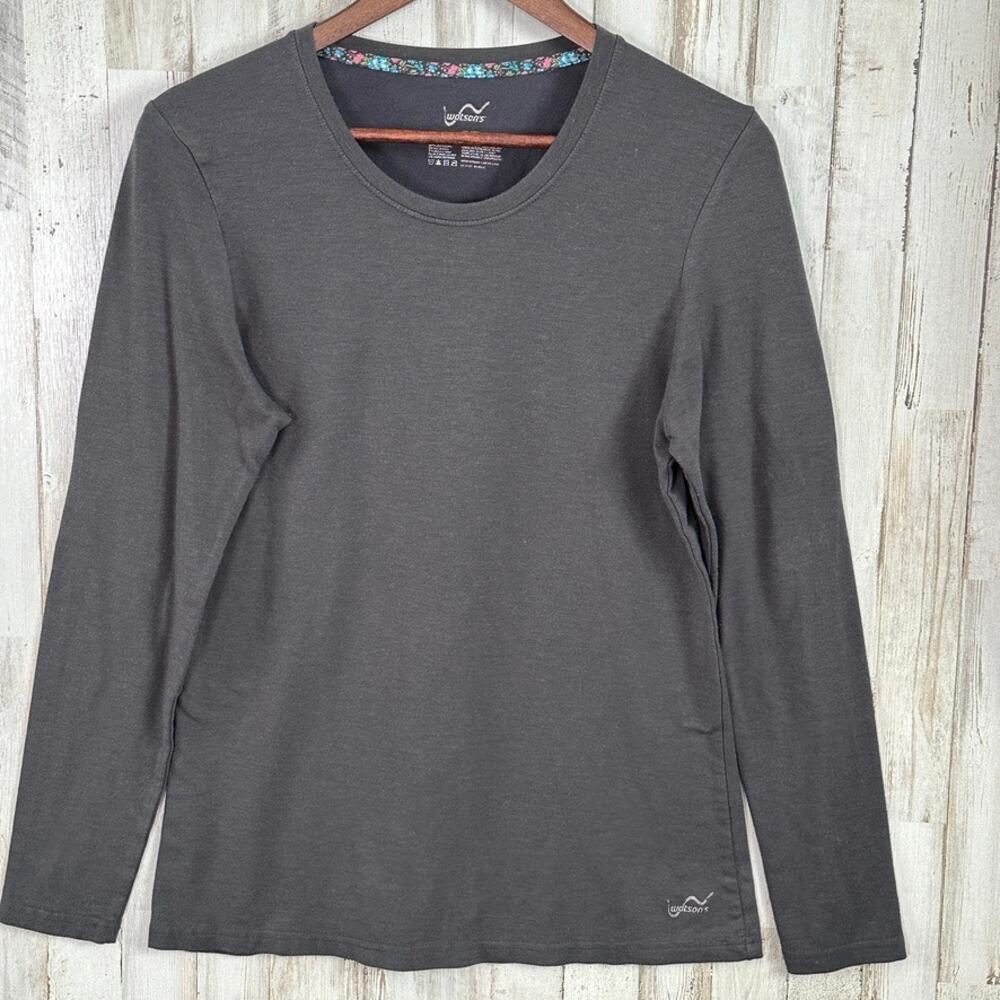 Watson's Women's Heat Thermal Crew Neck Baselayer Shirt LG Gray Ski Hike Outdoor